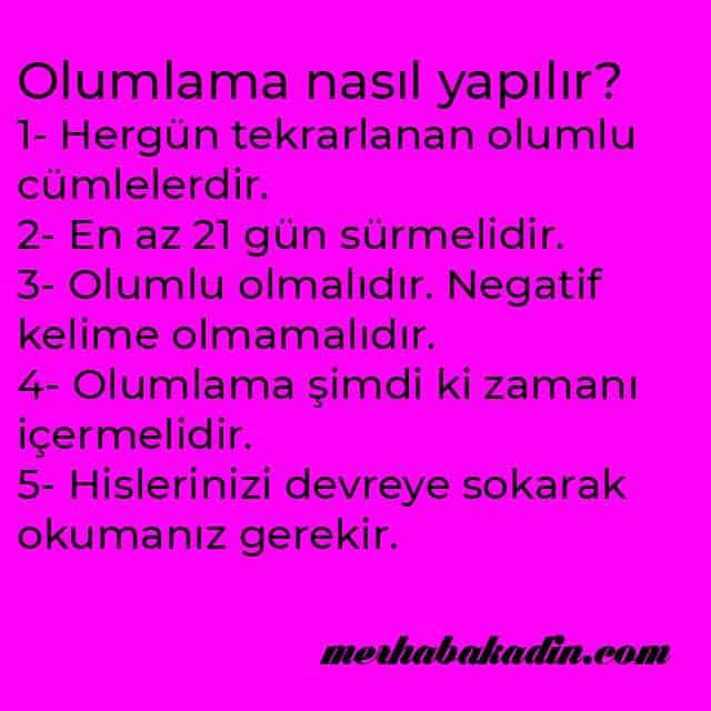olumlama nasıl yapılır