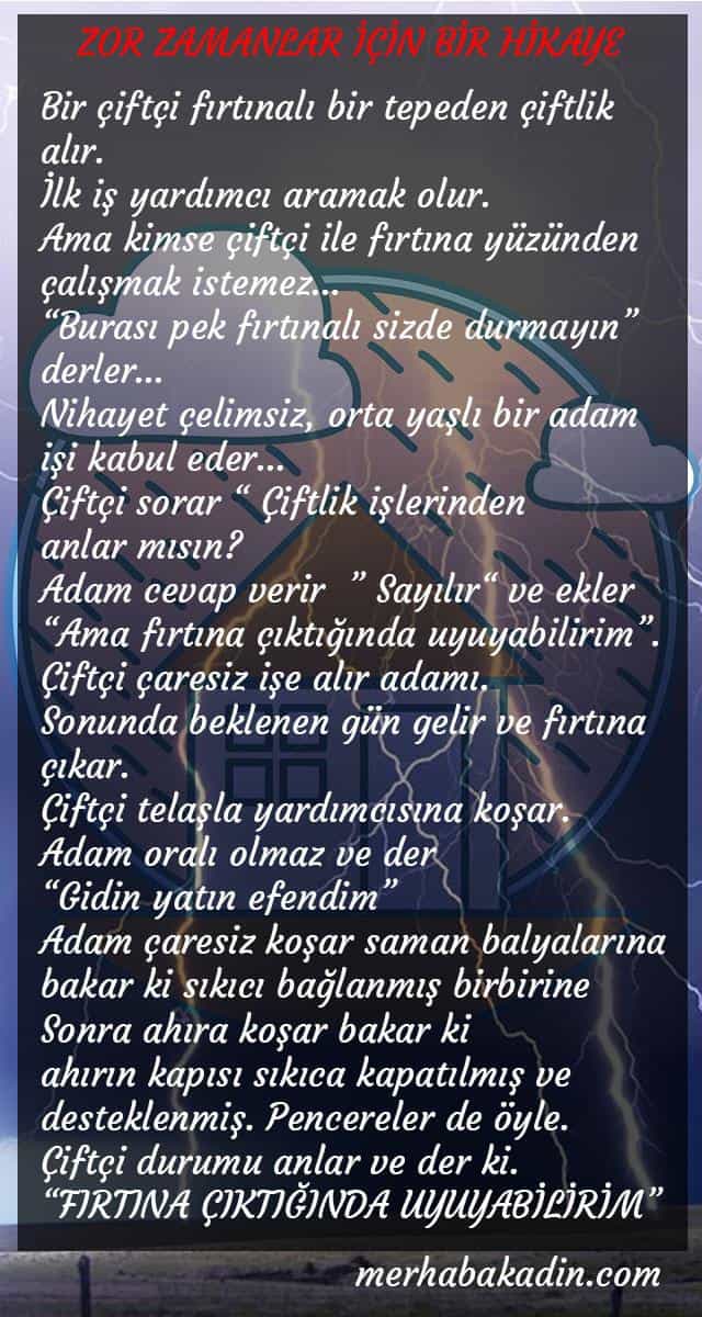 fırtına geldiğinde uyuyabilirim